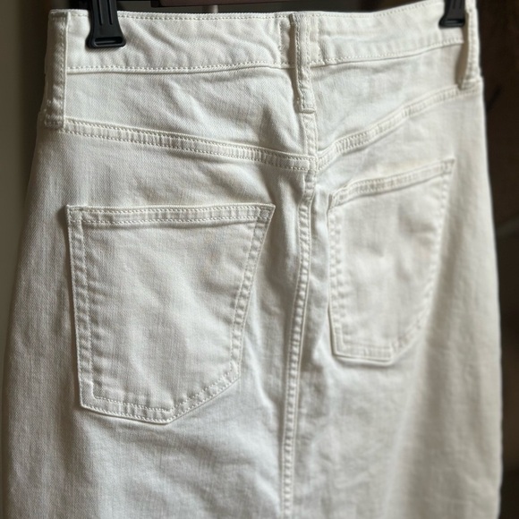 Cream Midi Denim Skirt - Picture 3 of 5